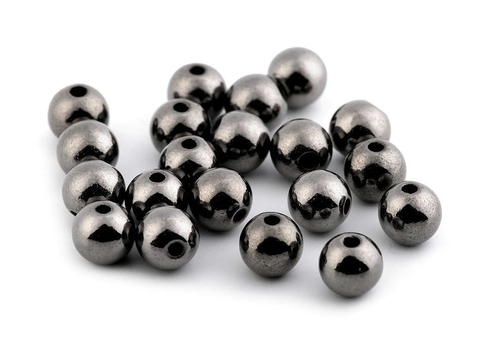 Plastic beads with metallic sheen Ø8 mm 20 g| assorted shades