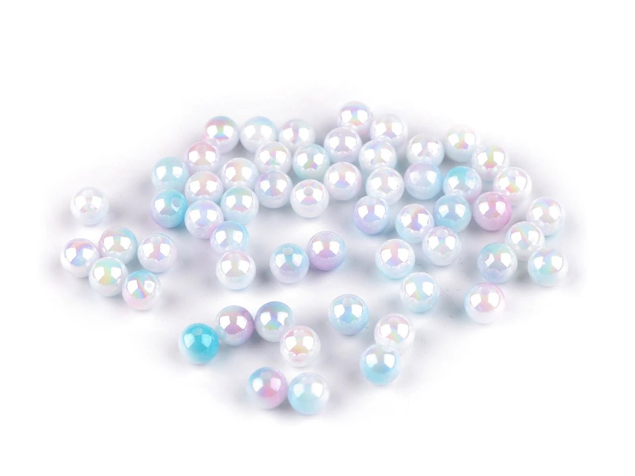 Image of plastic beads with a mother-of-pearl effect Ø8 mm 20 g| in assorted shades – available at Šarlotes audumi