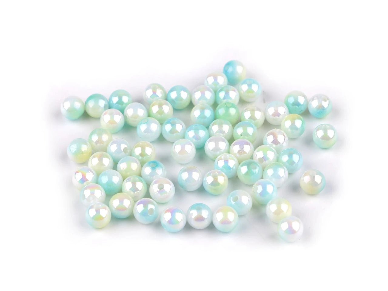 Image of plastic beads with a mother-of-pearl effect Ø8 mm 20 g| assorted shades – available at Šarlotes audumi