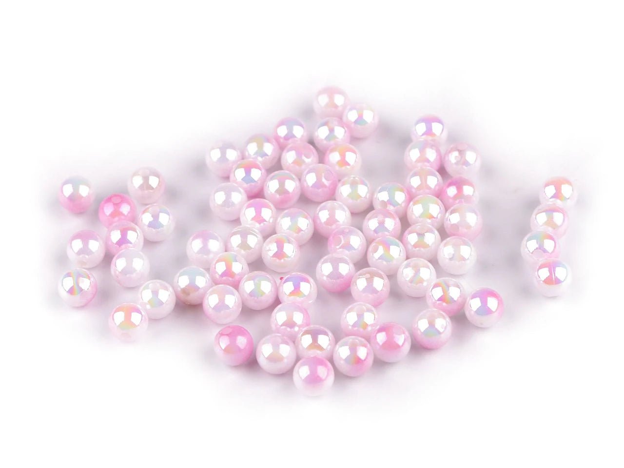 Image of plastic beads with a pearlescent effect Ø8 mm 20 g | assorted shades – available at Charlotte's Fabrics