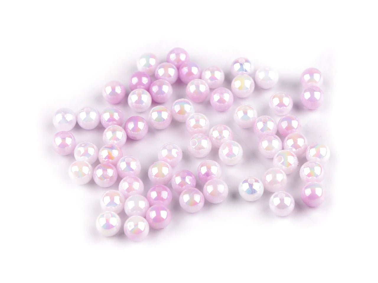 Image with Plastic beads with a pearlescent effect Ø8 mm 20 g | assorted shades – available at Charlotte's Fabrics