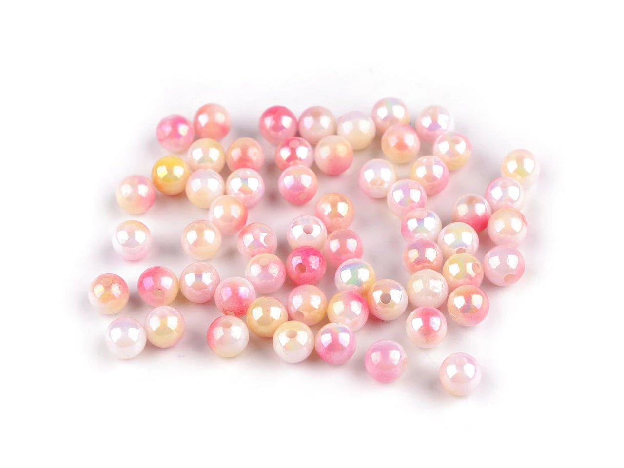 Image of plastic beads with a pearlescent effect Ø8 mm 20 g | assorted shades – available at Šarlotes audumi