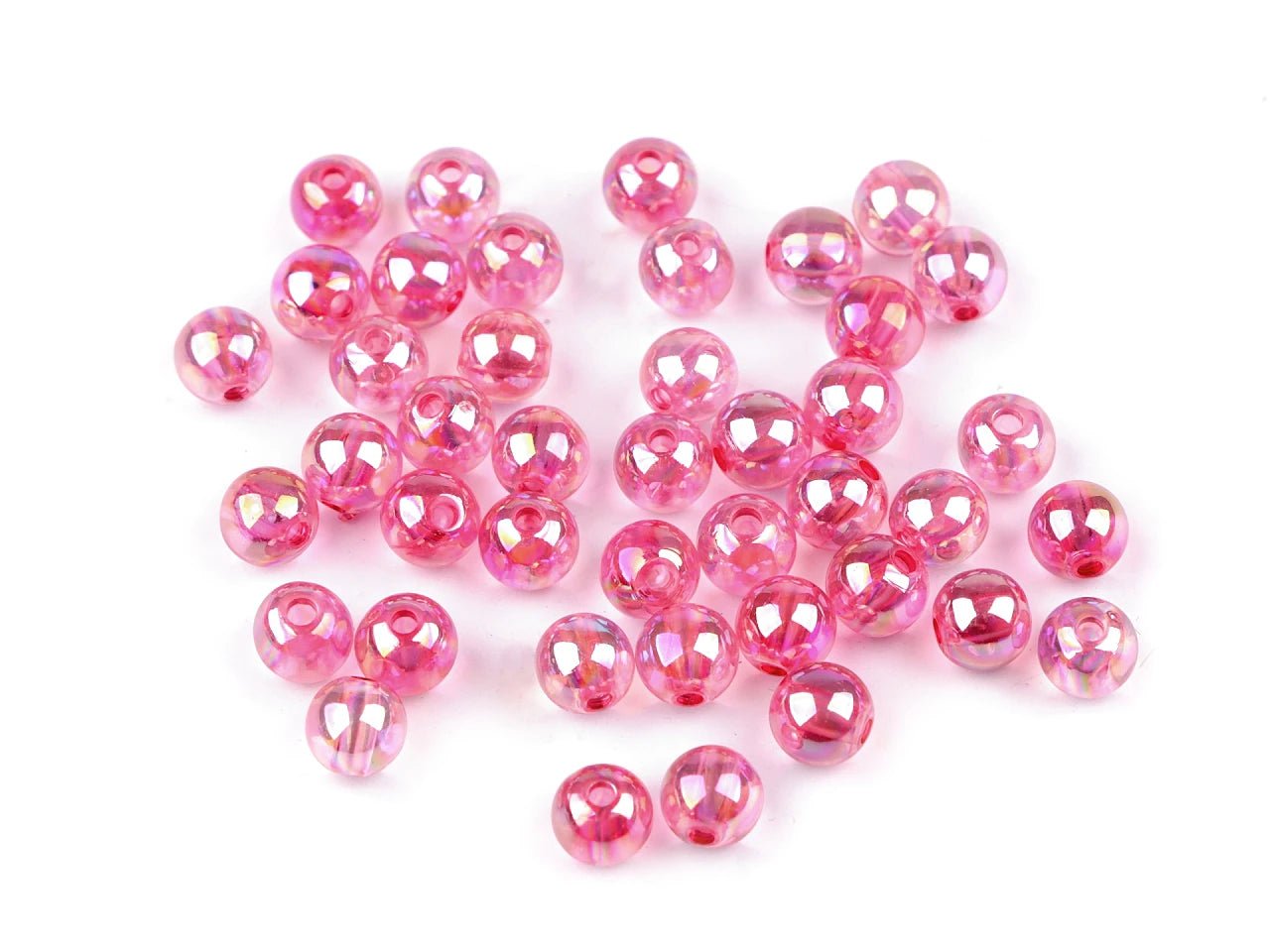 Image of Plastic beads Ø8 mm 10 g | assorted shades – available at Šarlotes audumi