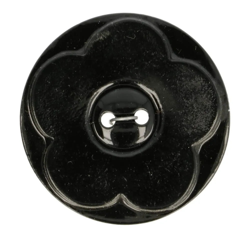 Bouton en plastique 44 mm - noir argenté