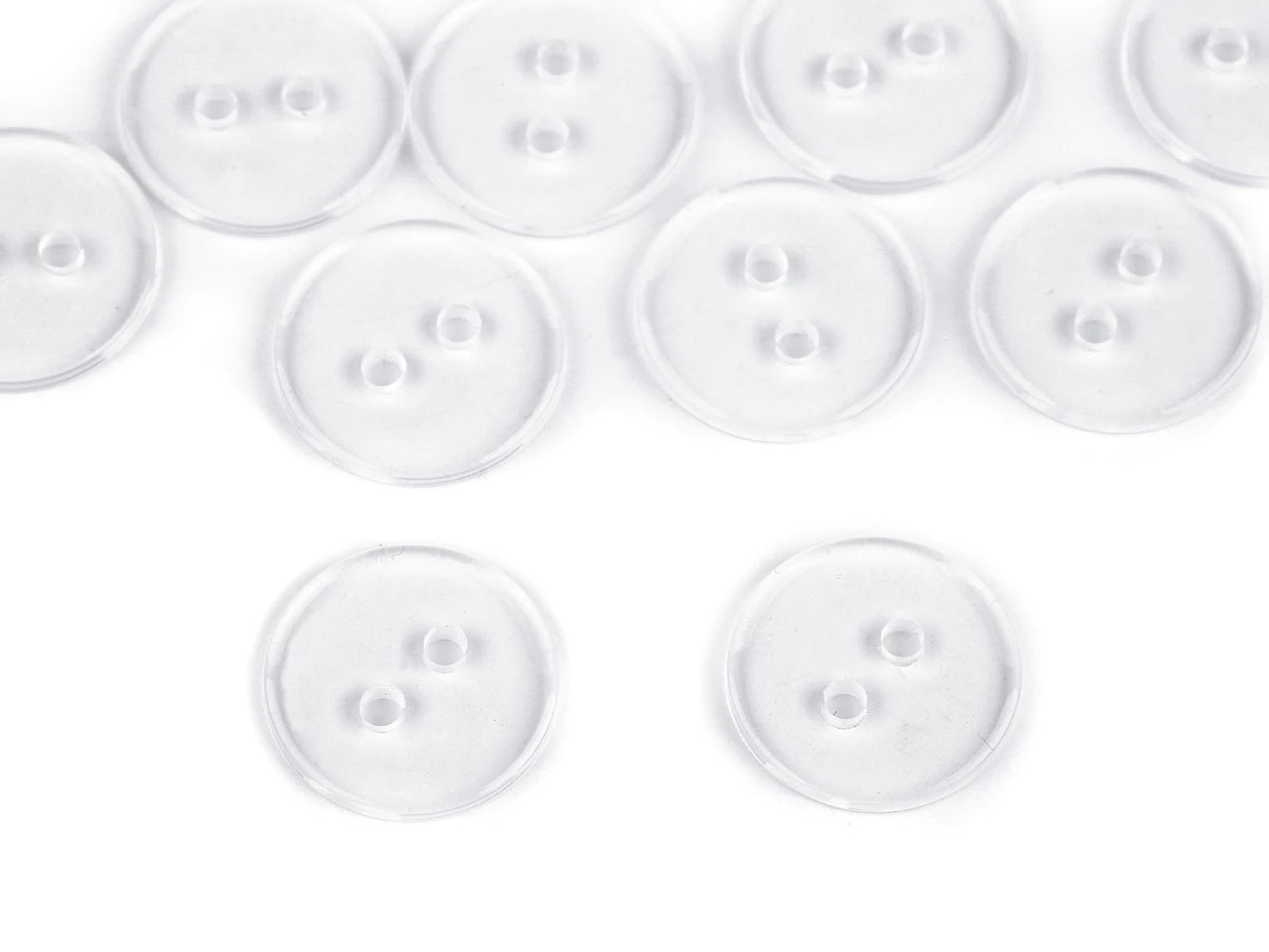 Plastic buttons 15 mm - transparent