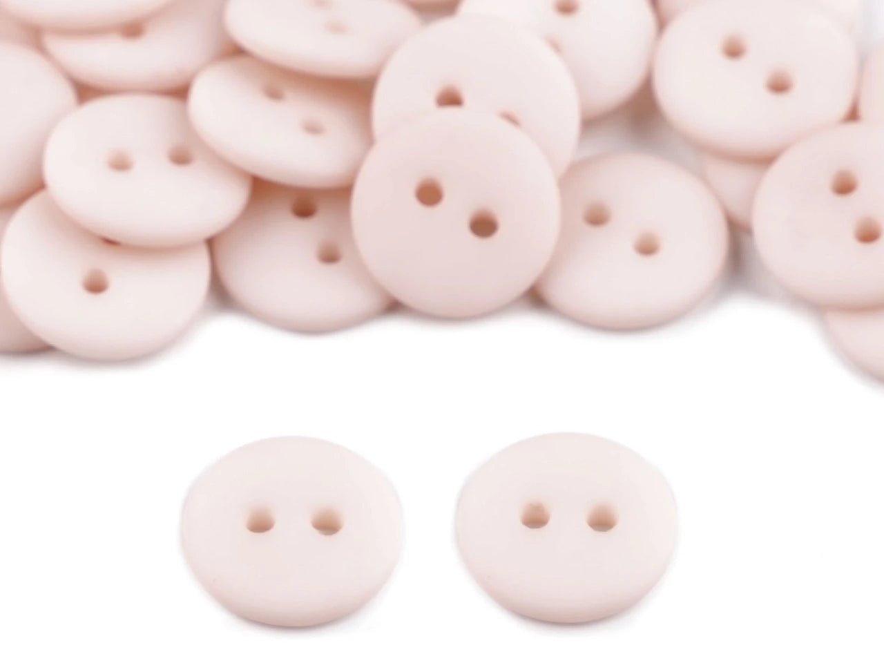 Boutons en plastique 15 mm - poudre claire