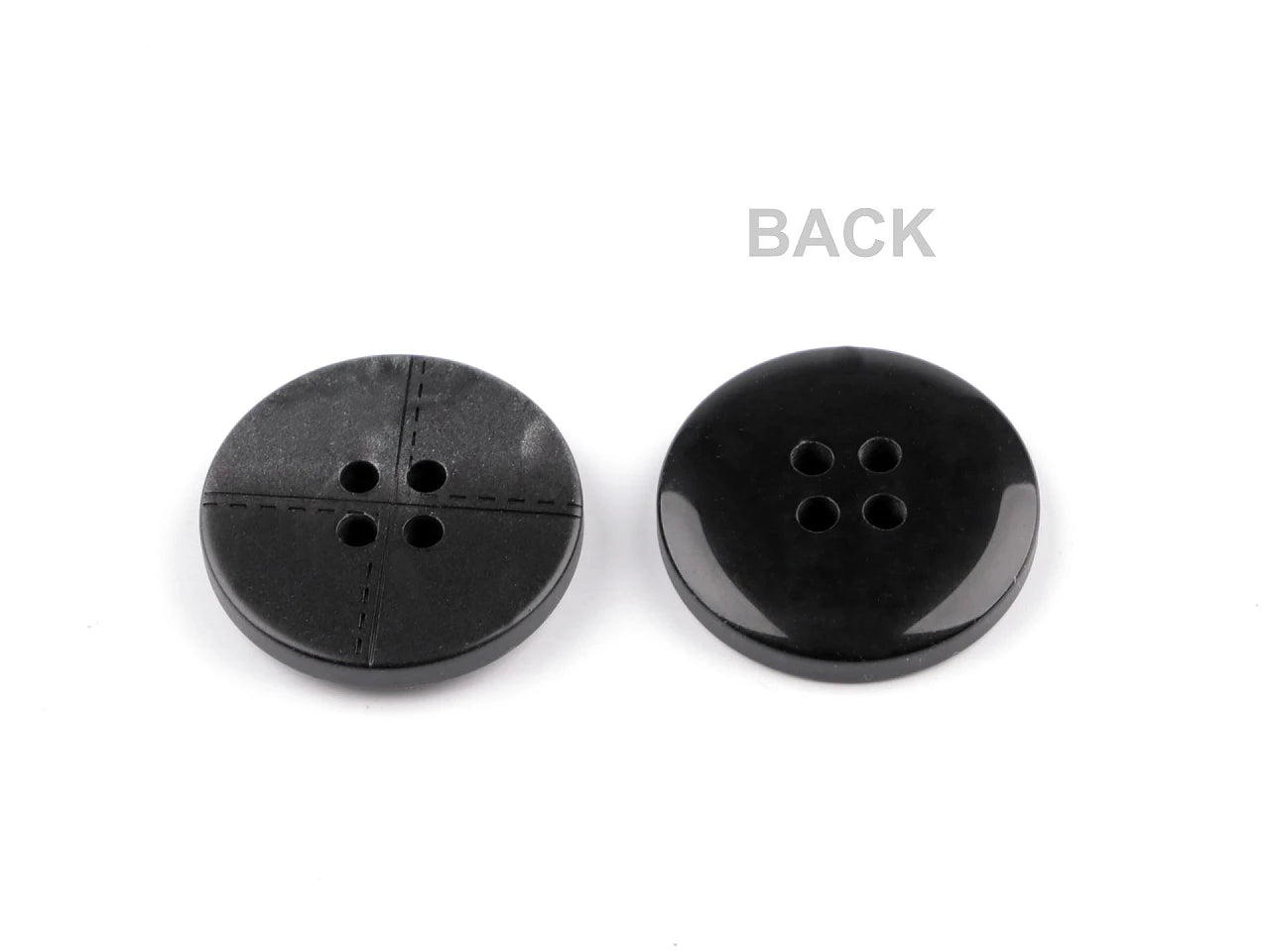 Image de boutons en plastique 15 mm - noirs – disponible chez Šarlotes audumi