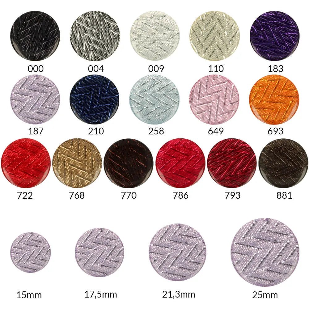 Boutons en plastique 25 mm - motif zigzag rose