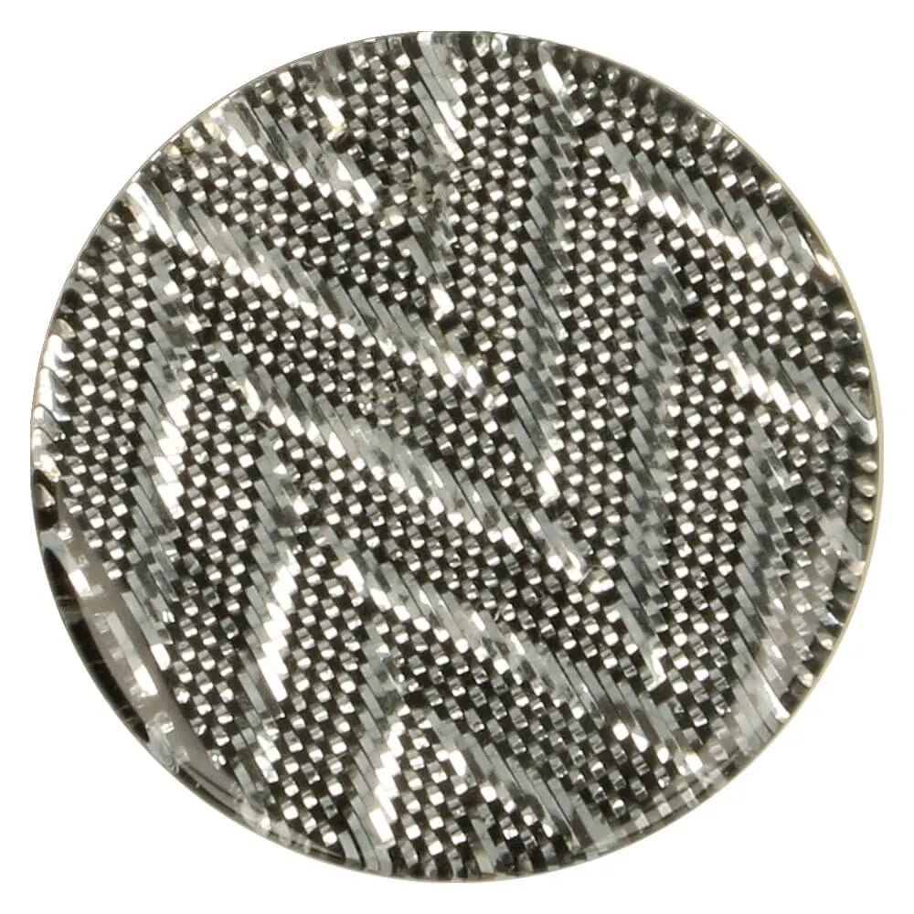 Boutons en plastique 25 mm - motif zigzag argenté