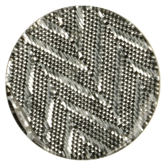 Plastmasas pogas 25 mm - sudraba zigzaga motīva