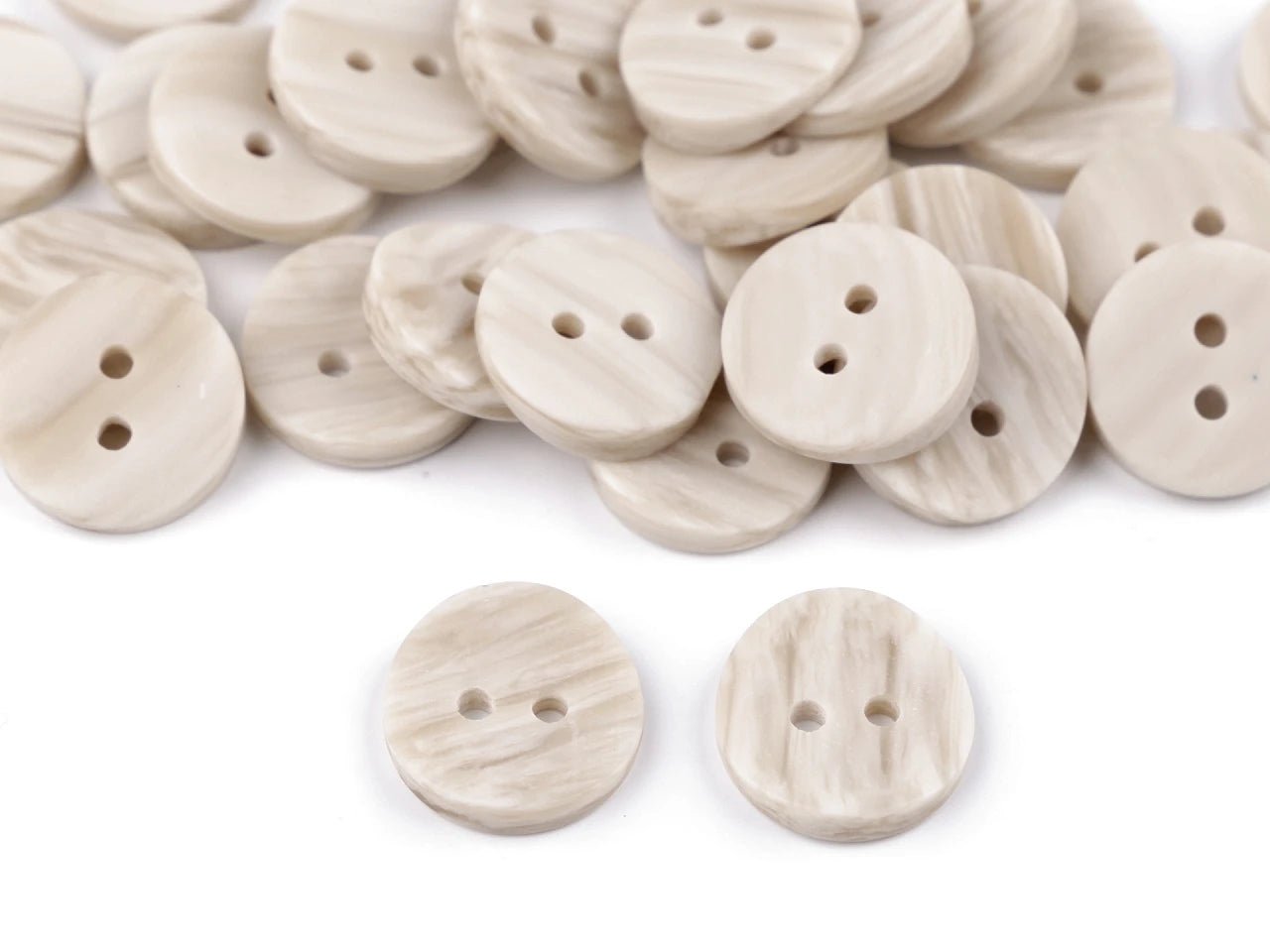Plastic buttons with 2 holes | various sizes 15.5; 17.8; 20 mm