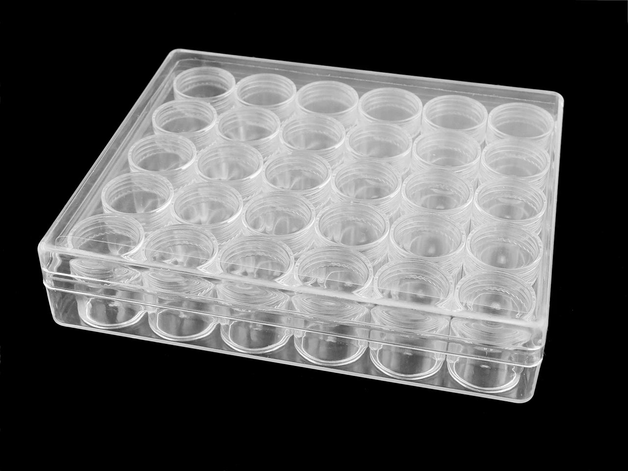 Boîte de rangement en plastique avec 30 contenants à visser
