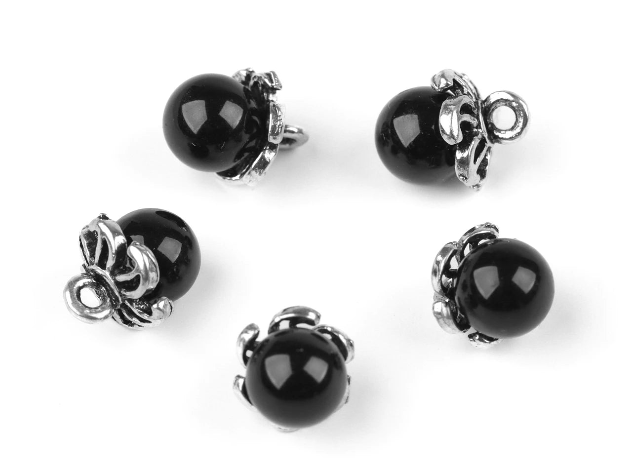 Image of buttons with a pearly sheen and metal edging | Ø9 mm | various shades – available at Šarlotes audumi