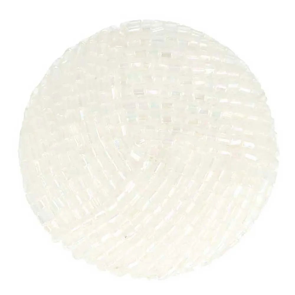 Boutons à pied 14 mm - perles blanches
