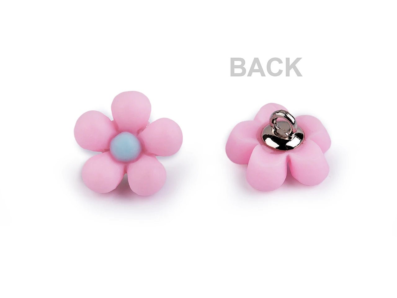 Shank buttons 14 mm - pink flower