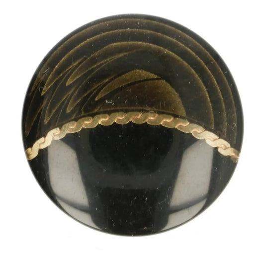 Shank button 4.5 mm - black with a gold band
