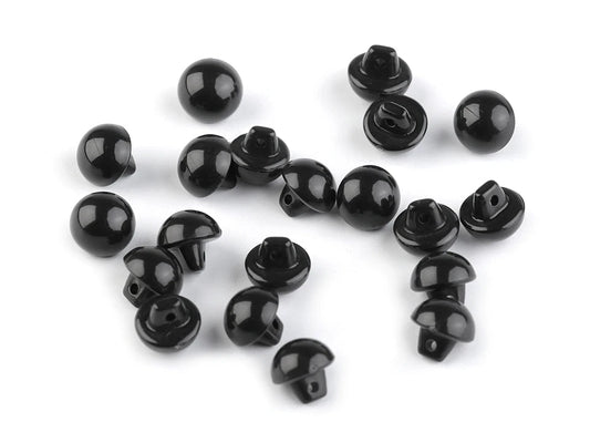9 mm black shank buttons