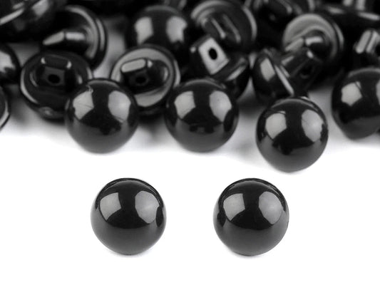 Black 9 mm shank buttons
