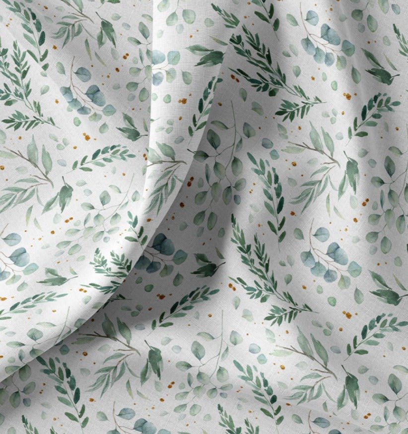 Image de tissu Premium 100 % coton - feuilles d’eucalyptus 115 g/m² – disponible chez Šarlotes audumi