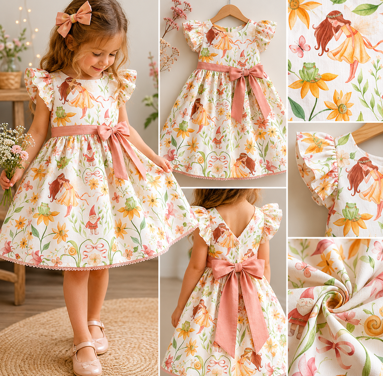 Image of Premium 100% cotton fabric - fairies 115 g/m² – available at Šarlotes audumi