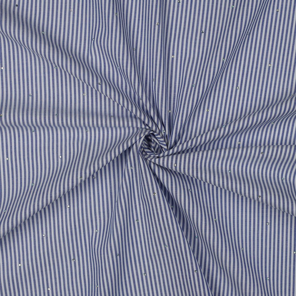 Image d'un tissu Premium 100 % coton - lignes avec cristaux 115 g/m² – disponible chez Šarlotes audumi