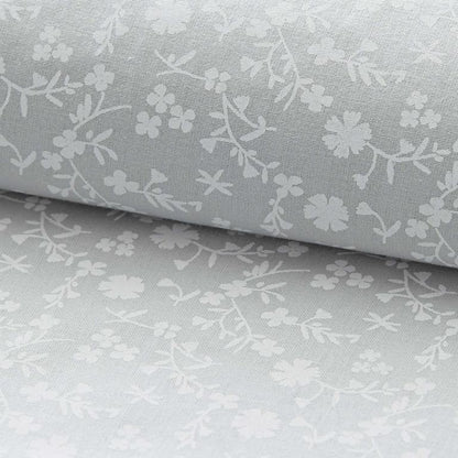 Tissu premium 100 % coton - motif floral délicat sur fond gris 110 g/m²