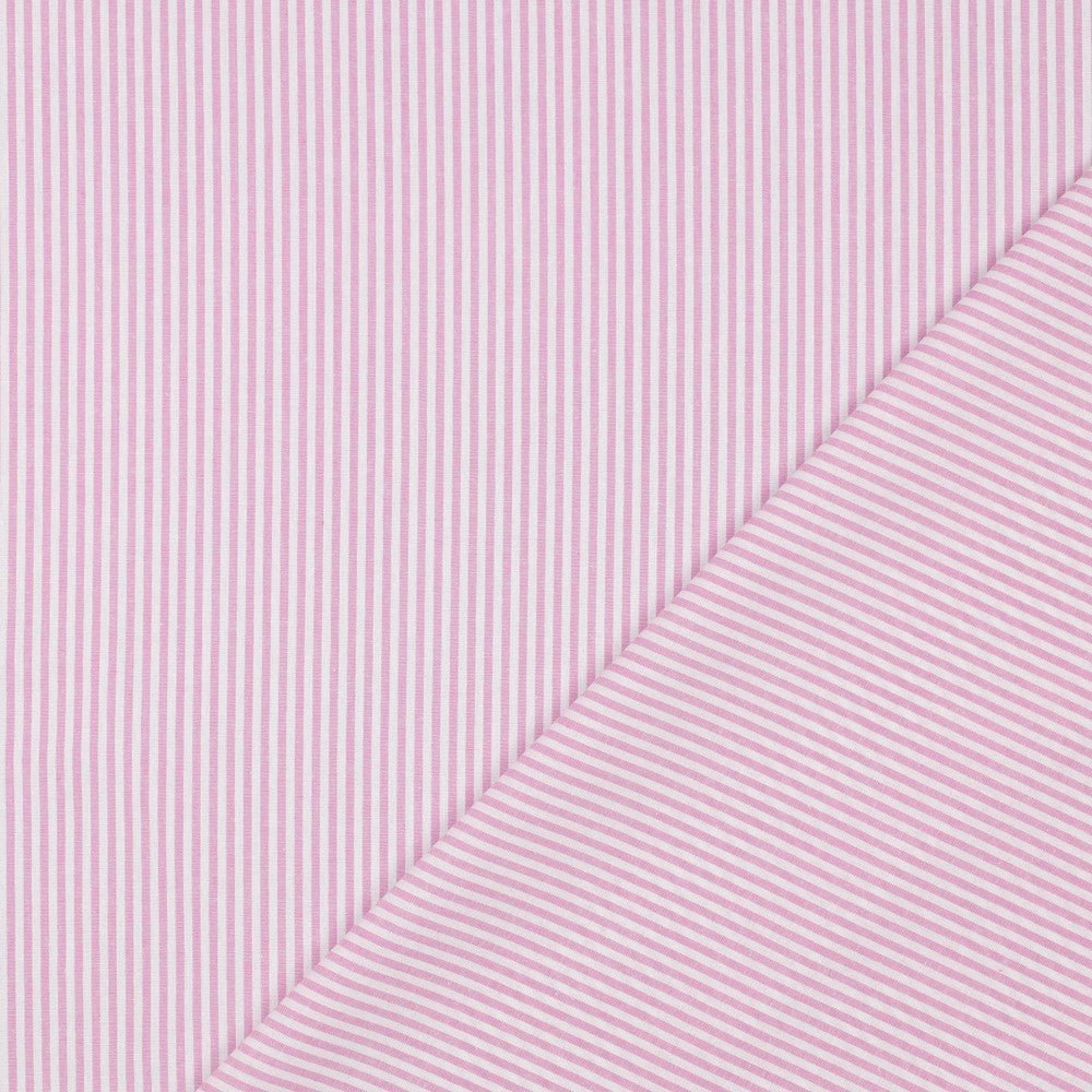 Attēls ar Premium 100% kokvilnas audums - rozā līnijas 3 mm 110 g/m² – pieejams Šarlotes audumi