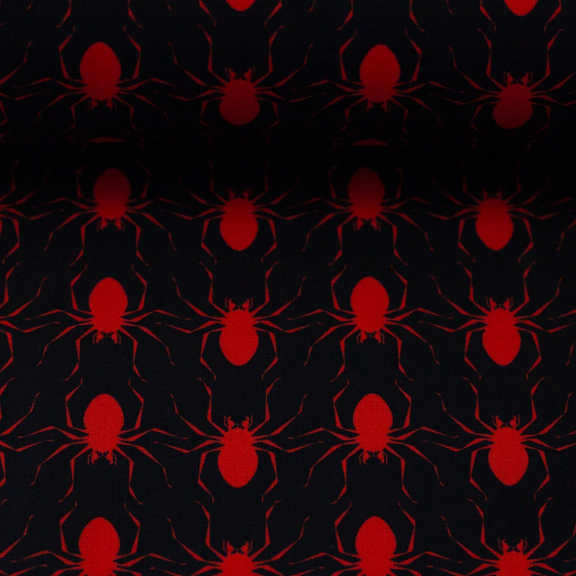 Premium 100% cotton fabric - red spiders 130 g/m²