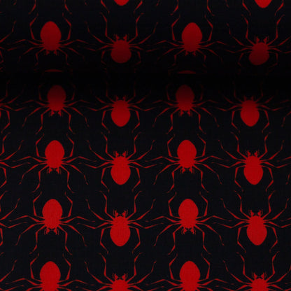 Premium 100% cotton fabric - red spiders 130 g/m²