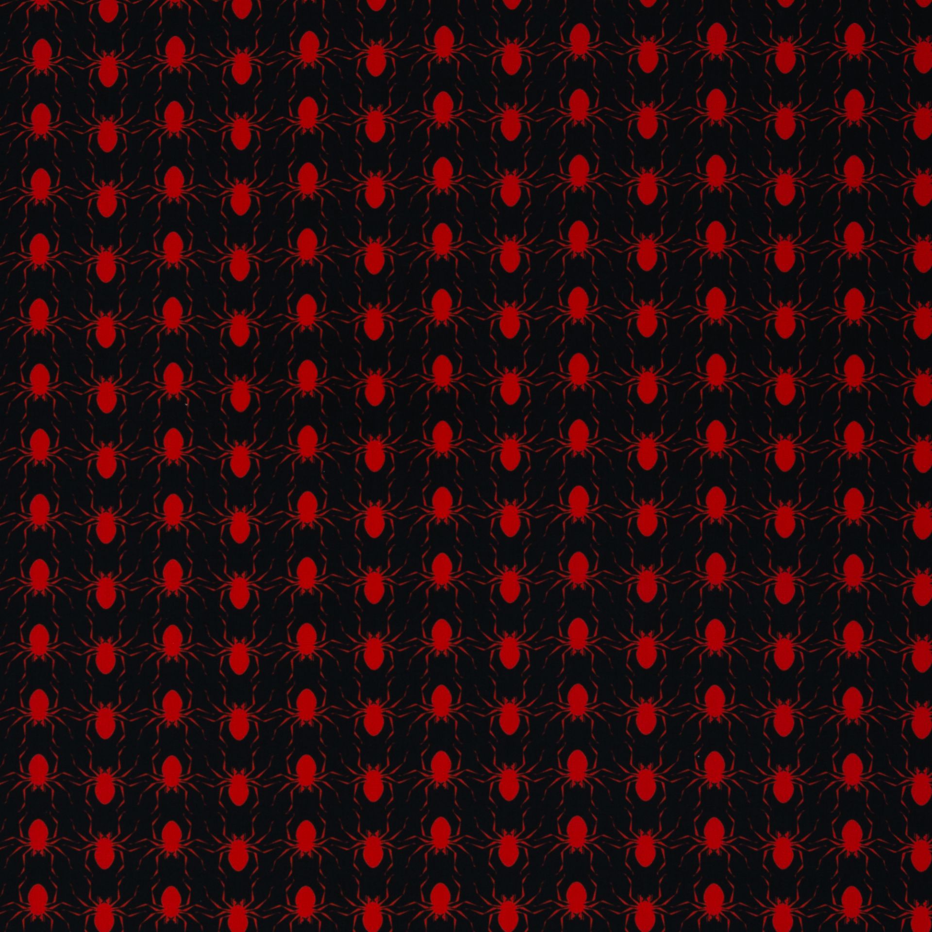 Premium 100% cotton fabric - red spiders 130 g/m²