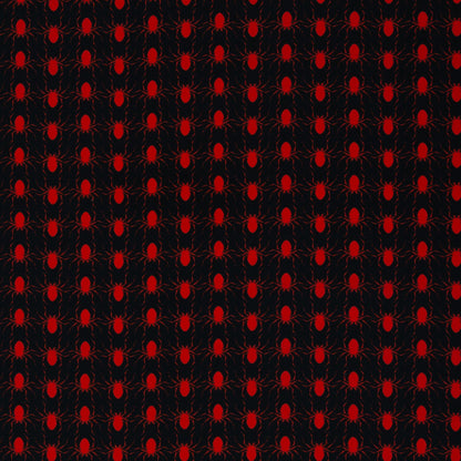 Premium 100% cotton fabric - red spiders 130 g/m²