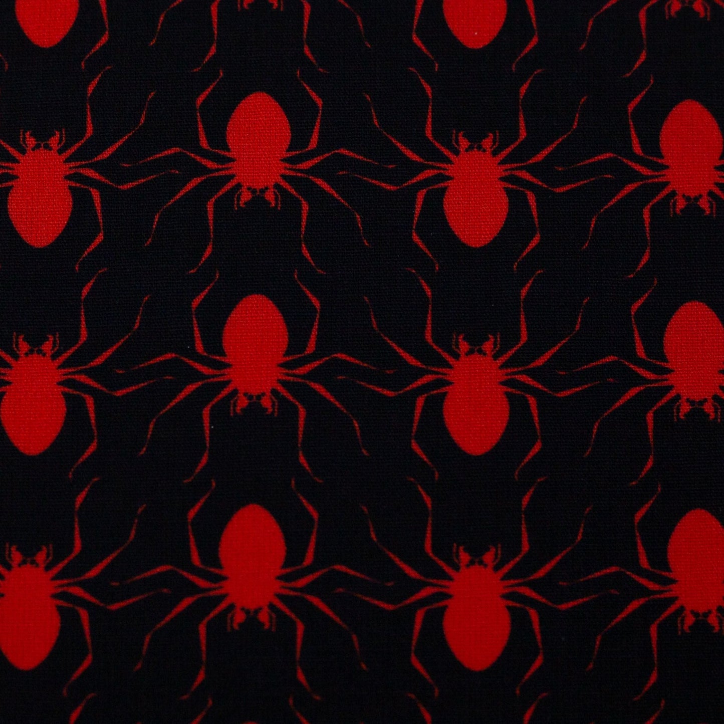 Premium 100% cotton fabric - red spiders 130 g/m²