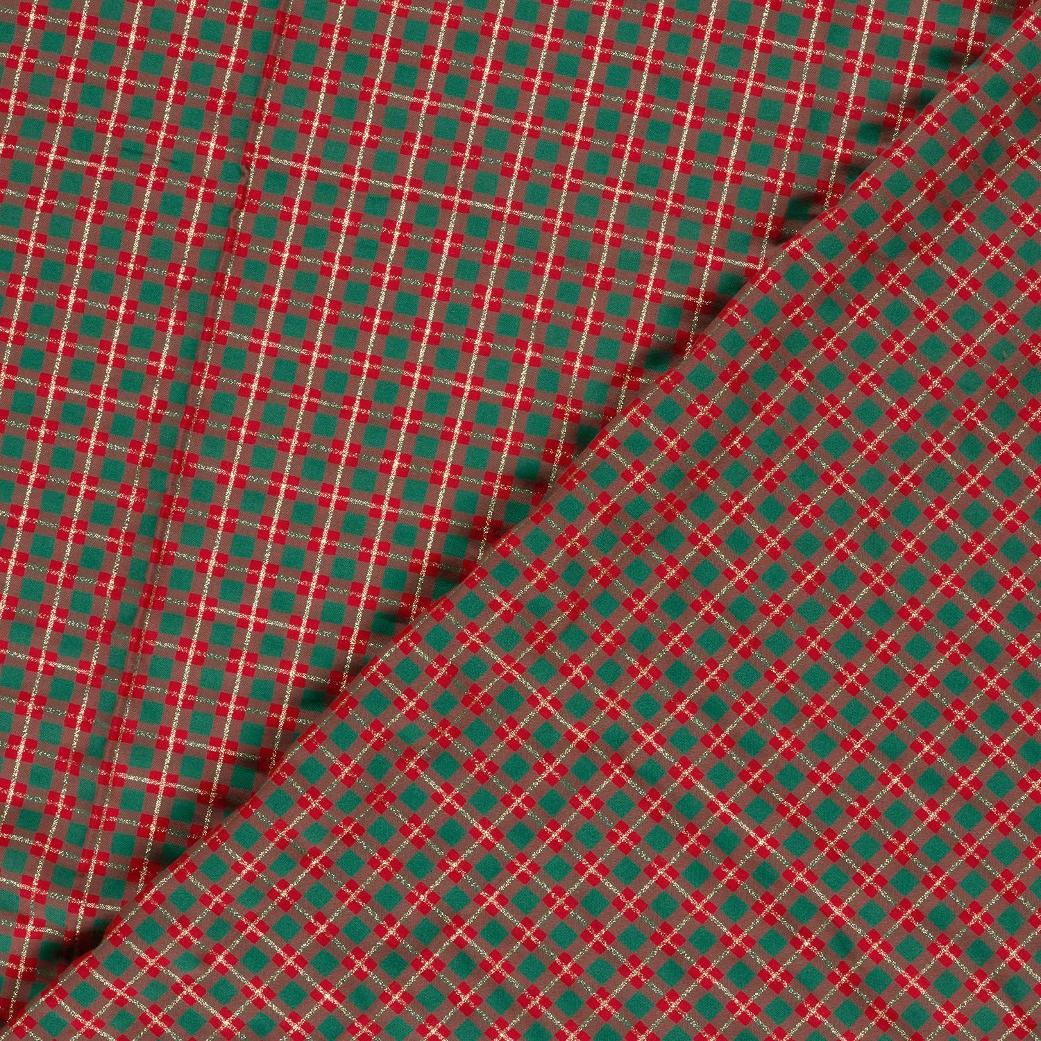 Kuva Premium 100 % puuvillakankaasta – skotlantilainen ruutukuosi kullanvärisin yksityiskohdin 120 g/m² – saatavilla verkossa Charlotte's Fabrics