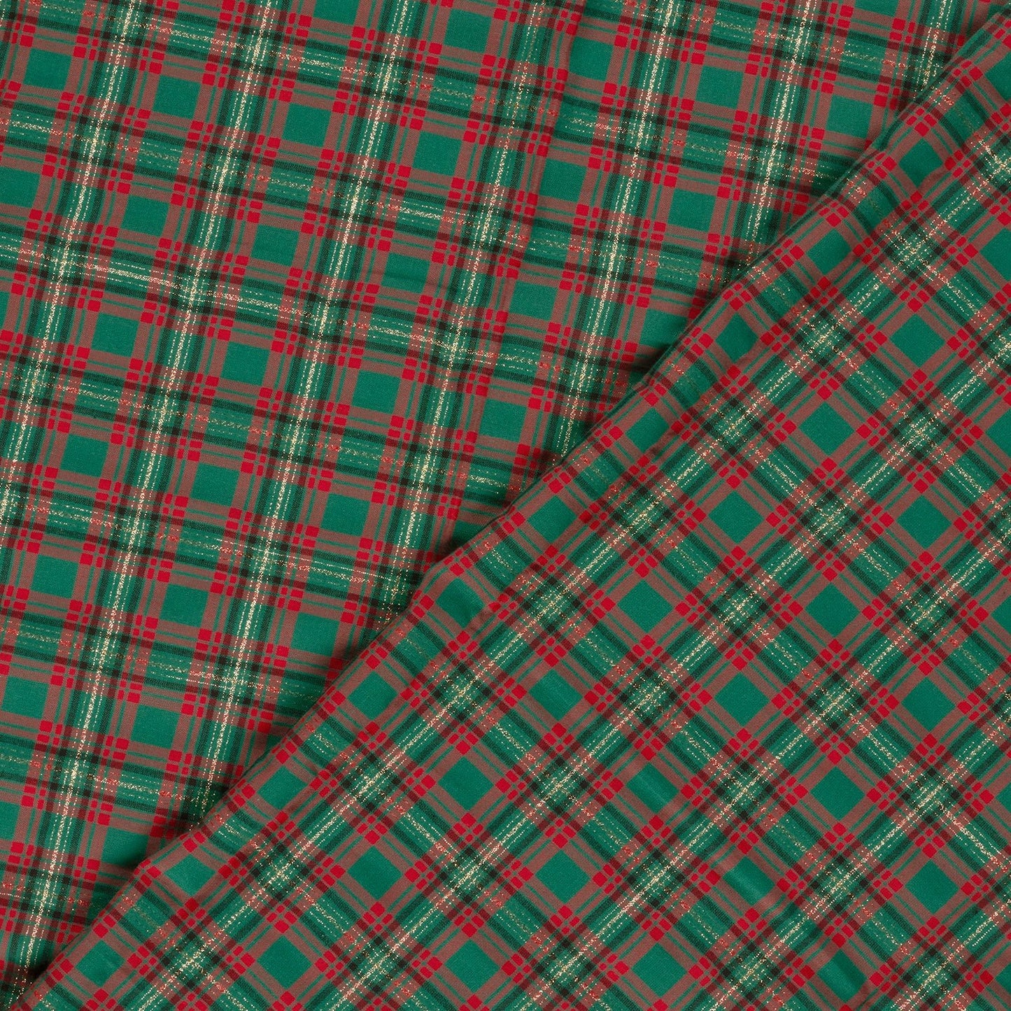 Image of Premium 100% cotton fabric - gold shimmer check pattern 120 g/m² – available online at Šarlotes audumi