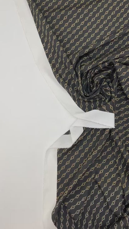 Italienischer Kreppstoff mit Kettenmuster | 100 % Polyester | 152 cm