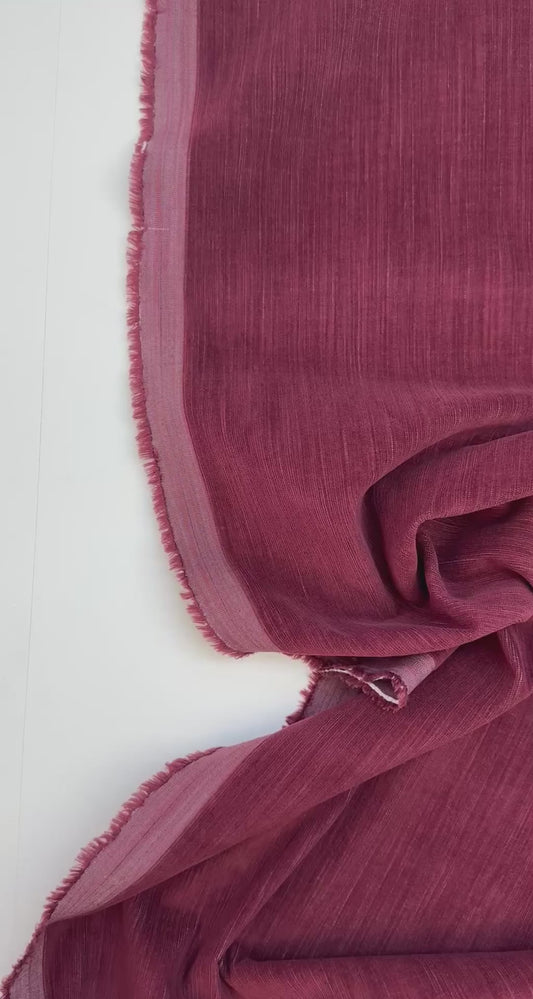 Dark red cotton velour fabric with elastane – Italy