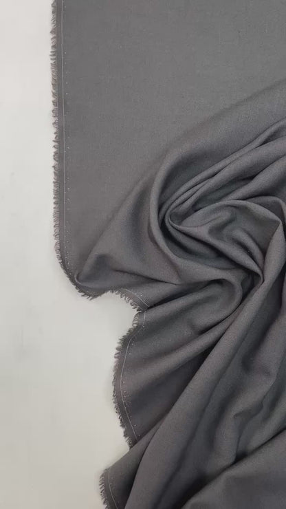 Stoff aus 100 % italienischer Wolle, Grau, 150 g/m²