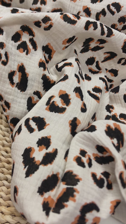 Mousseline à motif léopard 125 g/m²
