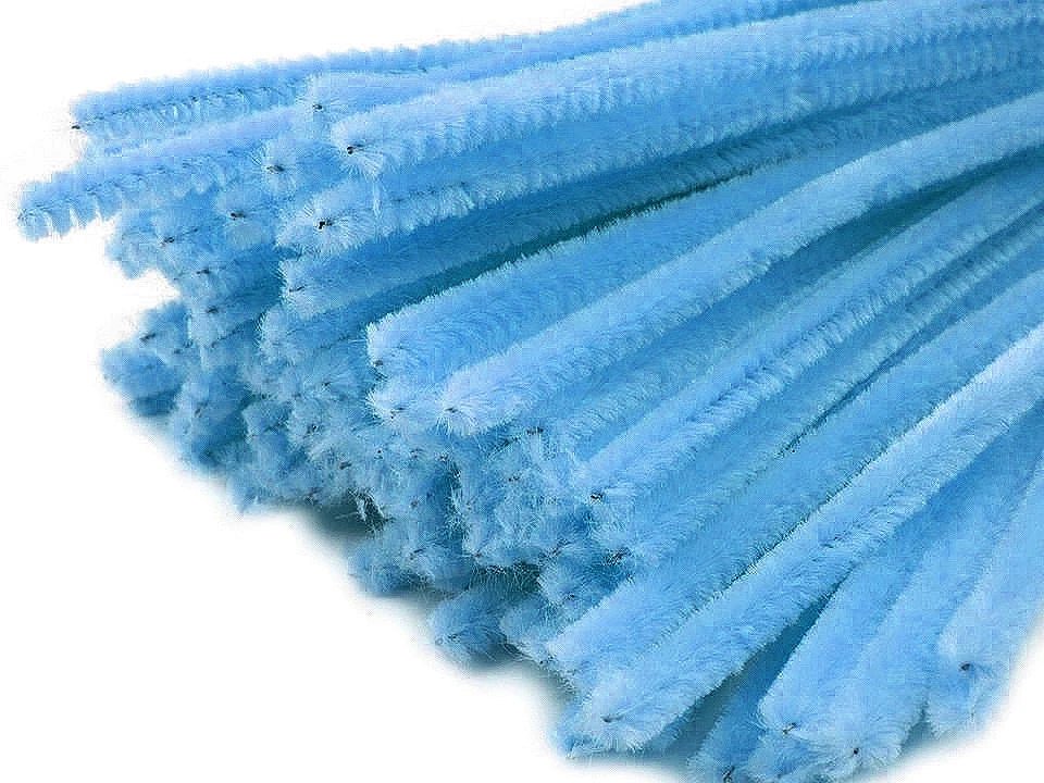 Image avec fil chenille moelleux | Ø6 mm (30 cm) | 20 pièces | teintes variées – disponible chez Šarlotes audumi