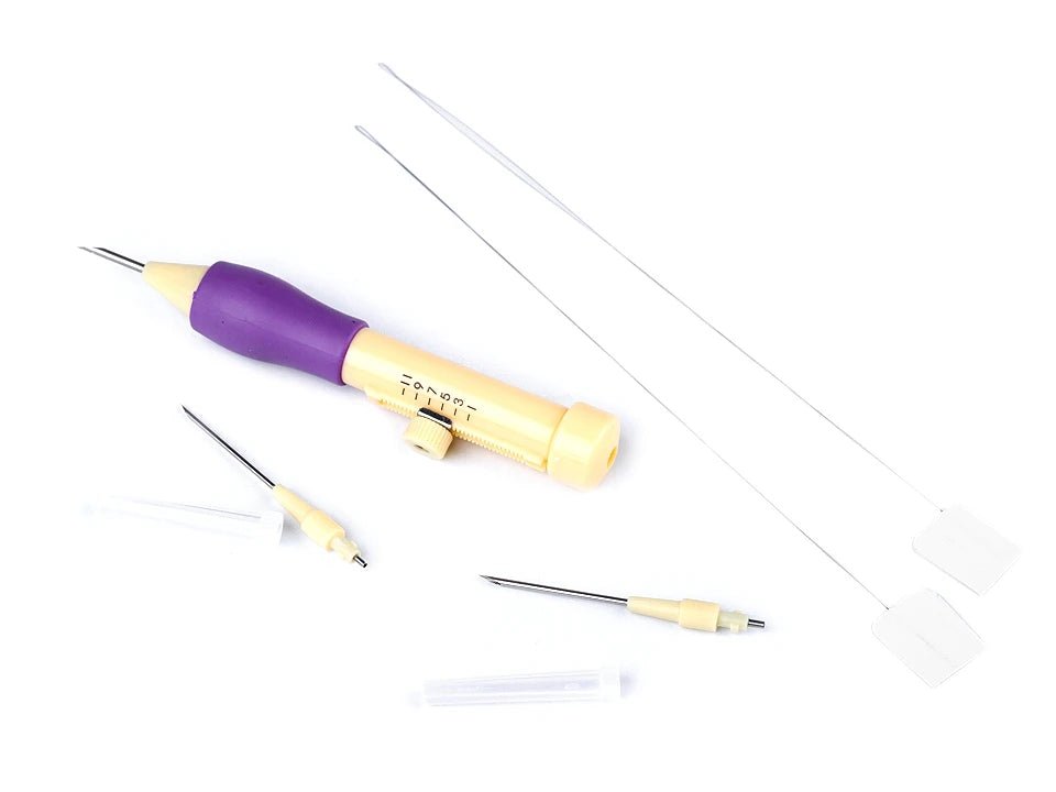 Kit de broderie Punch Needle | 3 aiguilles de tailles différentes | Longueur 13 cm