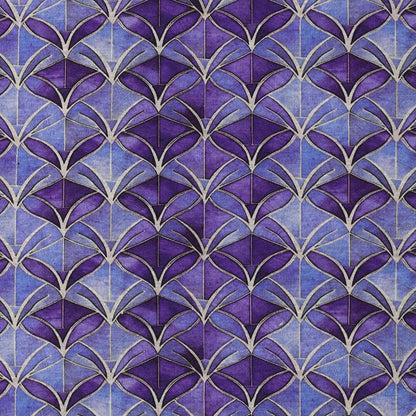 Punta di Roma trikotāžas audums - violets abstraksts raksts 240 g/m²