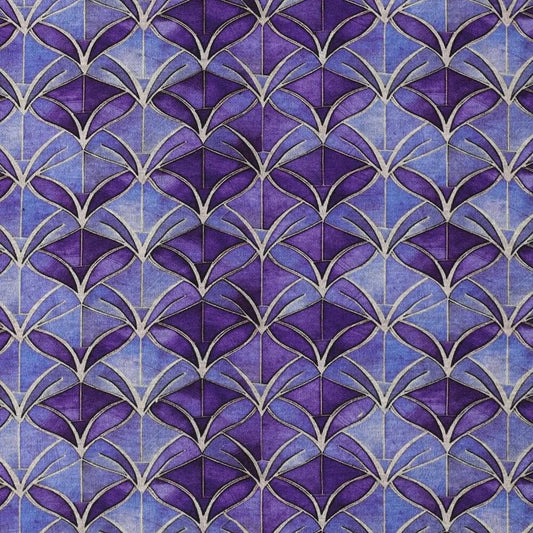 Tissu maille Punta di Roma - motif abstrait violet 240 g/m²