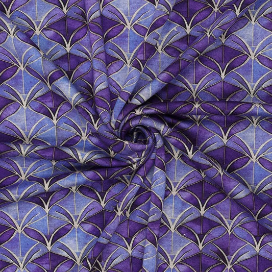 Tissu tricot Punta di Roma - motif abstrait violet 240 g/m²