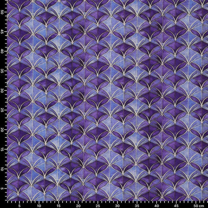 Punta di Roma trikotāžas audums - violets abstraksts raksts 240 g/m²