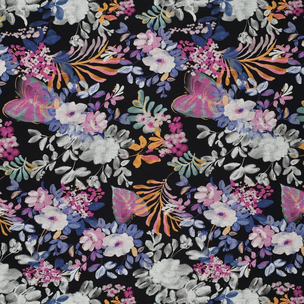 Tissu en maille Punta di Roma - fleurs d'hiver 240 g/m²