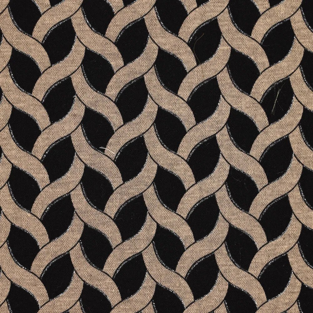 Tissu en maille Punto di Roma gris à pois 240 g/m² – disponible chez Šarlotes audumi