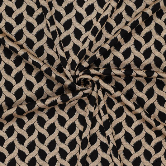 Image avec tissu tricoté Punto di Roma à motif à pois gris 240 g/m² – disponible chez Šarlotes audumi