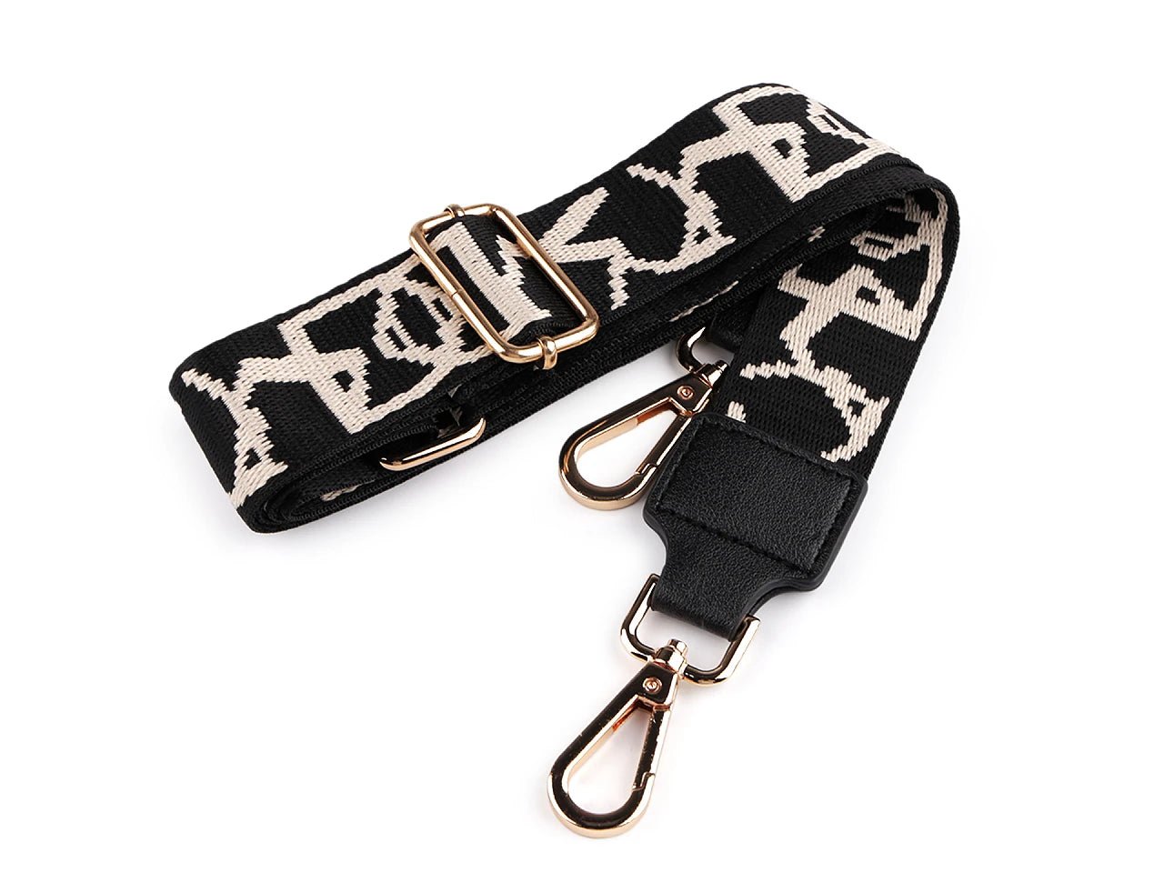 Image of an adjustable bag strap with carabiners 80 - 143 cm| in various colors – available at Šarlotes audumi