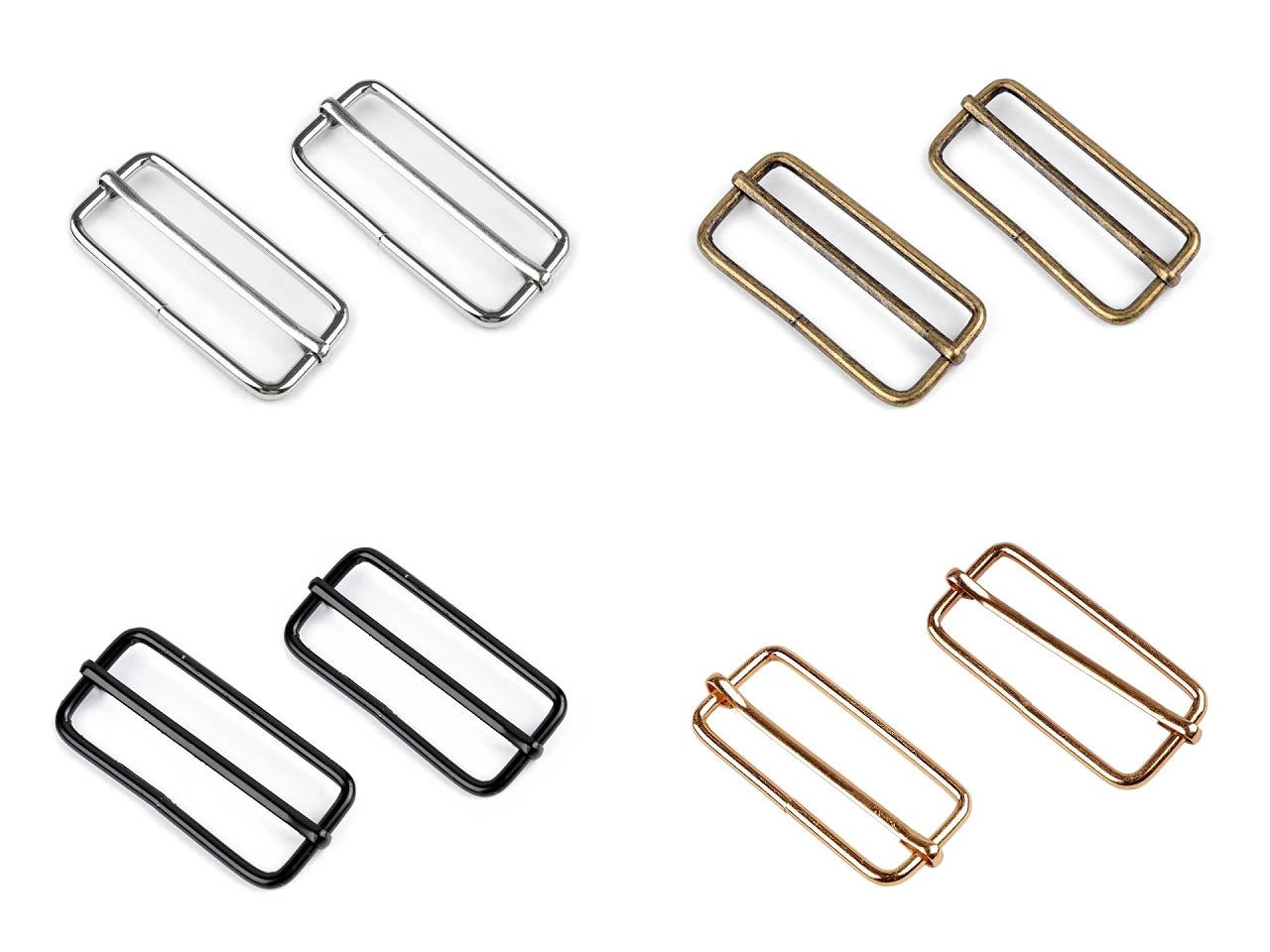 Image of adjustable buckle straps (Buckle Slider) 50 mm, 5 pcs – available at Charlotte's Fabrics