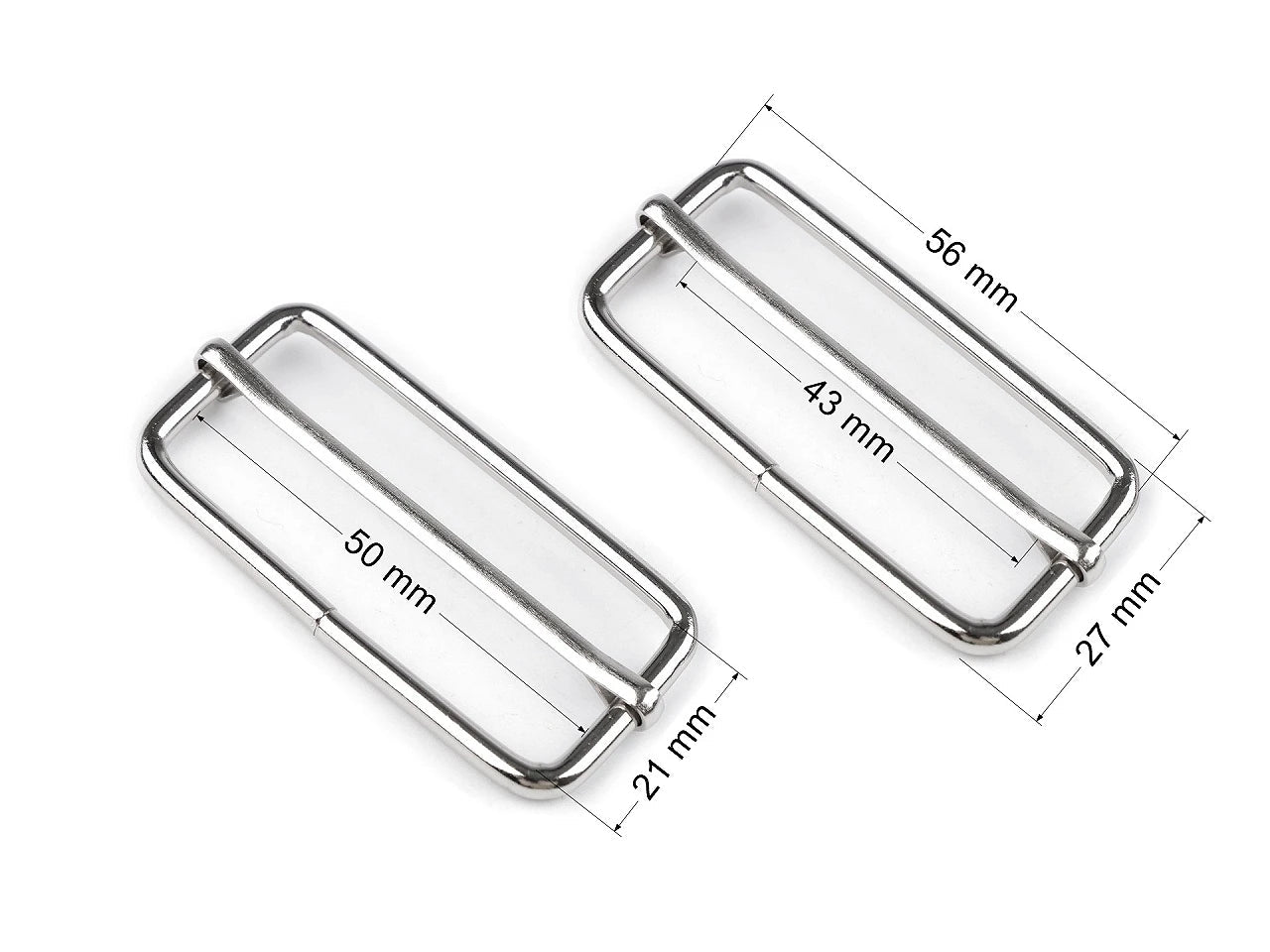 Image with Adjustable Buckle Slider straps (Buckle Slider) 50 mm, 5 pcs – available at Charlotte Fabrics